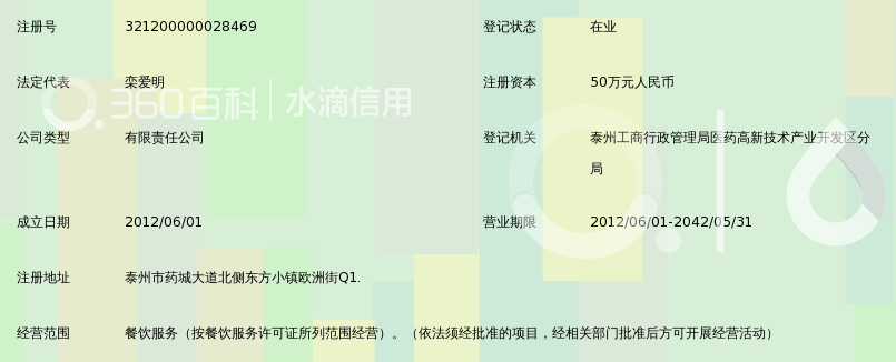 泰州嘉銮私房菜馆有限公司_360百科