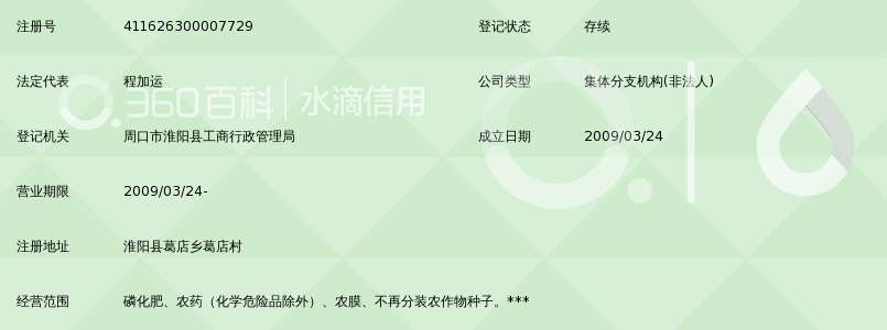 淮阳县供销社农资服务中心葛店乡葛店村加运农