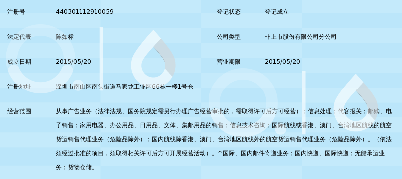 中国邮政速递物流股份有限公司深圳市南山分公