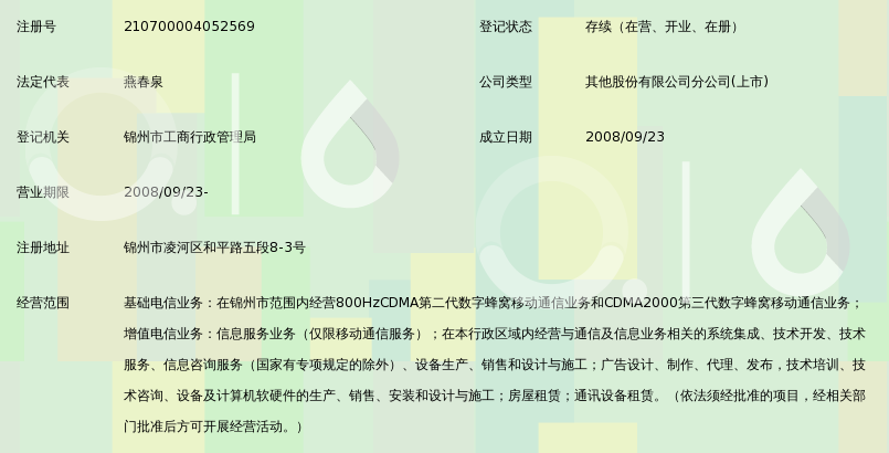 中国电信股份有限公司锦州兴华营业厅