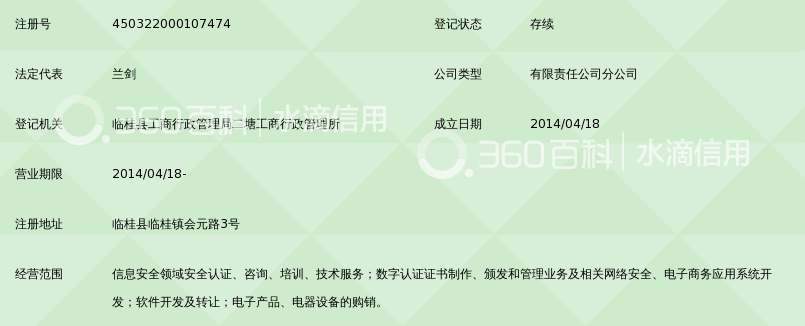 广西壮族自治区数字证书认证中心有限公司桂林