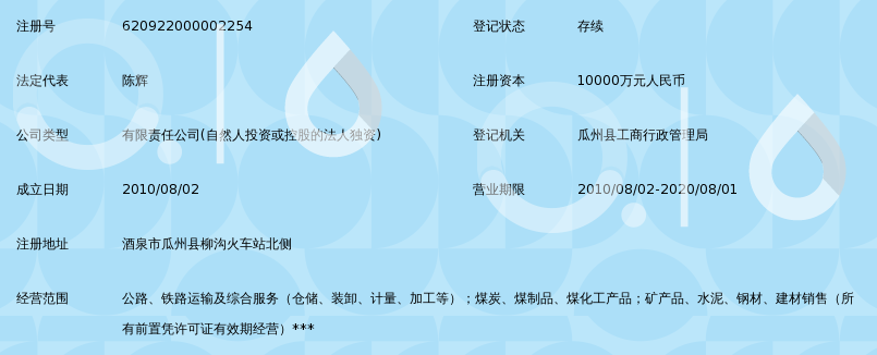 瓜州广汇能源物流有限公司