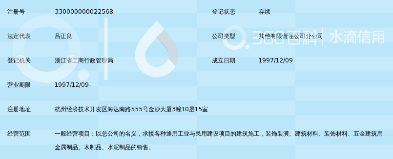 浙江省一建建设集团有限公司第八工程管理分公