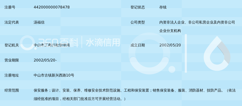 中山市保安服务总公司古镇分公司