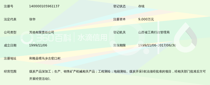 山西和顺天池能源有限责任公司_360百科
