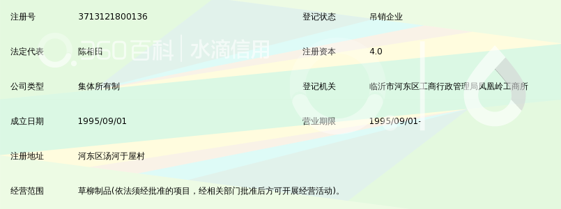 临沂市河东区汤河乡于屋草柳编织厂_360百科