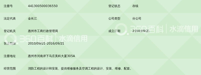 穗港消防服务公司惠州一分公司