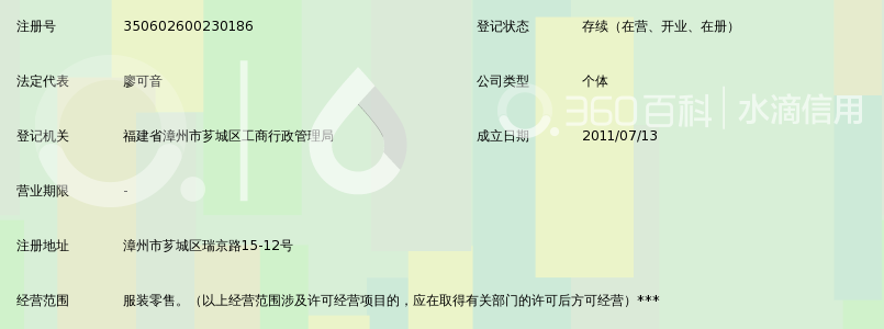 漳州市芗城区韩潮服装店