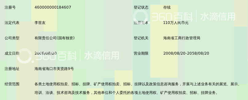海南佳源土地矿产资源拍卖有限公司_360百科