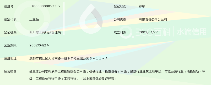 中铁工程设计院有限公司四川分公司