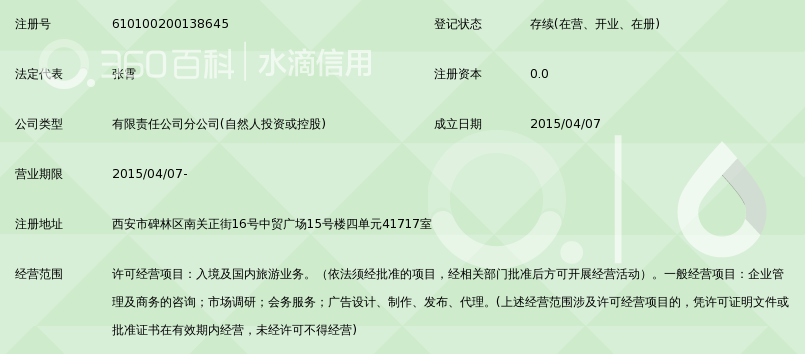 陕西中旅新世纪国际旅行社有限公司西安南门分