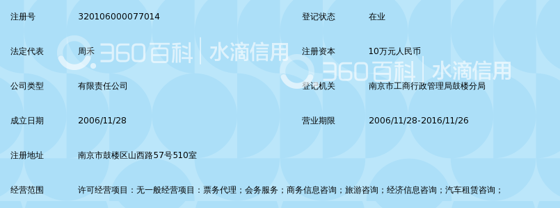 南京远景和润票务代理有限责任公司_360百科