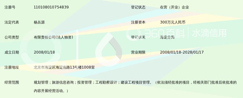 北京杨振之来也旅游规划咨询有限公司